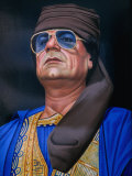 Painting of Libyan Leader Colonel Muammar Al-Gaddafi, Tripoli, Tarabulus, Libya Photographic Print by Doug McKinlay