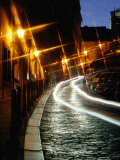 Cobble-Stoned Thunovska Street at Night, Special Effect, Prague, Czech Republic Photographic Print by Richard Nebesky