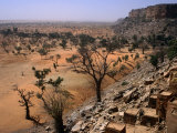 Rooftops of Ende Village on the Bandiagara Escarpment and Plains Below, Ende, Mopti, Mali Photographic Print by Jane Sweeney