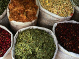 Bags of Spices for Sale at Market, Tripoli, Lebanon Photographic Print by Bethune Carmichael