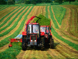 Tractor Collecting Grass from Field to Make Hay, United Kingdom Photographic Print by Chris Mellor