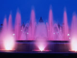 La Font Magica, Montjuic at Night, Barcelona, Spain Photographic Print by Setchfield Neil