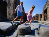 Mother and Daughter Crossing Ancient Street, Pompeii, Italy Photographic Print by Philip & Karen Smith
