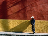 Man Leaning Against Wall, San Miguel De Allende, Guanajuato, Mexico Photographic Print by John Neubauer
