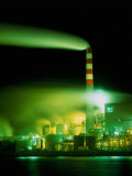 Pollution from Pulp Mill Enhanced at Night, Eureka, California, USA Photographic Print by Jan Stromme
