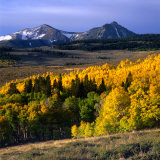 Jordan Basin with Golden Aspen Trees in Foreground, Sierra Nevada, USA Photographic Print by Wes Walker
