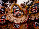 Costumed Figures, Part of Ati-Atihan Festival, Kalibo, Aklan, Philippines, Western Visayas Photographic Print by Bill Wassman