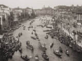 View from Above of the Grand Canal in Venice During a Historical Regatta Photographic Print