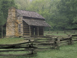 John Oliver Cabin in Cades Cove, Great Smoky Mountains National Park, Tennessee, USA Photographic Print by Adam Jones