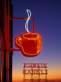 Public Market Sign at Sunset, Seattle, Washington, USA Photographic Print by Paul Souders