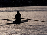 Rower in Portage Bay, Seattle, Washington, USA Photographic Print by William Sutton