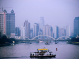 Ferry Crossing Pearl River at Dusk, Guangzhou (Canton), China, Photographic Print