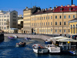 Boats Cruising on Moyka Canal, St. Petersburg, Russia Photographic Print by Jonathan Smith