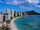 Waikiki Beach and Diamond Head, Honolulu, United States of America Photographic Print by Holger Leue