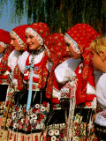 Women Wearing Folk Dress During St. Wenceslas Feast Festival, Kyjovska Vs, Moravany, Czech Republic Photographic Print by Richard Nebesky
