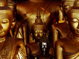 Gilded Buddhas in Wat Jong Kham, Kengtung, Myanmar (Burma) Photographic Print by Frank Carter