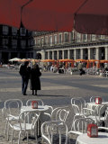 Cafe Tables in Plaza Mayor, Madrid, Spain Photographic Print by David Barnes