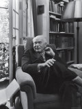 Swiss Psychiatrist Dr. Carl Jung Relaxing in an Easy Chair in His Library at Home Premium Photographic Print by Dmitri Kessel