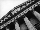 Sculpted Frieze reads "Justice the Guardian of Liberty" at entrance of the Supreme Court Building Photographic Print by Margaret Bourke-White