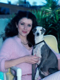 Actress Morgan Brittany and Dog Premium Photographic Print by Ann Clifford