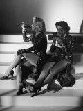Marilyn Monroe and Jane Russell During a Break While Filming "Gentlemen Prefer Blondes" Premium Photographic Print by Ed Clark