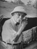 Dr. Albert Schweitzer Celebrating His 90th Birthday Premium Photographic Print by George Silk
