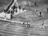 Peter Snell Raising Arms in Celebration After Winning 800 Meter Race at the Summer Olympic Games Premium Photographic Print by George Silk
