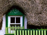 Thatched Cottage Window and Windowbox Detail, Mooncoin, Ireland Fotografie-Druck von Richard Cummins