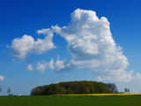 A Car Dwarfed by Clouds on Eastern MEn, an Island in Denmark Photographic Print by Keenpress 