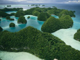 Aerial View of Islands in the Republic of Palau Photographic Print by Tim Laman