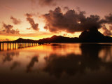 Mt. Otemanu and Lagoon at Sunset, French Polynesia Photographic Print by Peter Hendrie