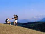 Hikers at Mt. Edith Cavell, Jasper National Park, Canada Photographic Print by Philip & Karen Smith