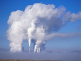 Pollution from Smoke Stacks Created by a Coal Fired Enery Plant Across the Nevada Desert, Nevada Photographic Print by Jan Stromme