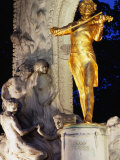 Statue of Johann Strauss at Night, Innere Stadt., Vienna, Austria Print