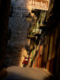Street with Hostel Sign, Teruel, Spain Photographic Print by John Banagan