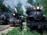 Antique Steam Locomotives, Elbe, Washington, USA Photographic Print by William Sutton