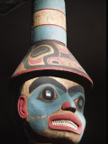 Head of Tlingit Mortuary Pole from Old Wrangell Village, Burke Museum, Seattle, Washington, USA Photographic Print by Charles Crust