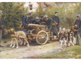 During World War One the Belgians Harness Their Dogs to Machine Guns Instead of Milk Carts, Giclee Print