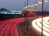Light Streaks on Motorway at Dusk, UK Photographic Print by Mike England
