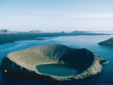 One of Bainbridge Rocks and Santiago Island, Galapagos Islands Photographic Print by Mary Plage