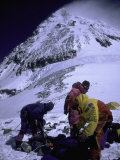 Climbers on Everest, Nepal Photographic Print by Michael Brown
