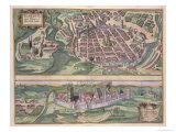 Map of Poznan and Gruczno, from Civitates Orbis Terrarum by Georg Braun Giclee Print by Joris Hoefnagel