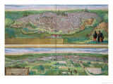 Map of Toledo and Valladolid, from Civitates Orbis Terrarum by Georg Braun Giclee Print by Joris Hoefnagel