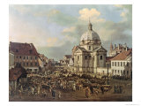 Church of the Holy Sacrament in the New Town, Warsaw Estampe par Bernardo Bellotto