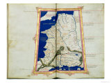 Map of Gaul, Belgium, Lyon and Aquitaine Giclee Print by Ptolemy 