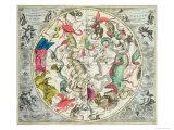 Map of the Southern Hemisphere, from The Celestial Atlas, or the Harmony of the Universe Giclee Print by Andreas Cellarius