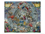 Map of Constellations, Northern Hemisphere, The Celestial Atlas, or the Harmony of the Universe Giclee Print by Andreas Cellarius