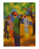 Dame in Gruner, Jacke Park Posters by Auguste Macke