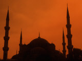 Blue Mosque at Sunset, Istanbul, Turkey Photographic Print by Bill Bachmann