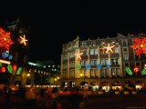 Buildings Surrounding Zocalo Decorated for Christmas, Mexico City, Mexico Photographic Print by John Neubauer